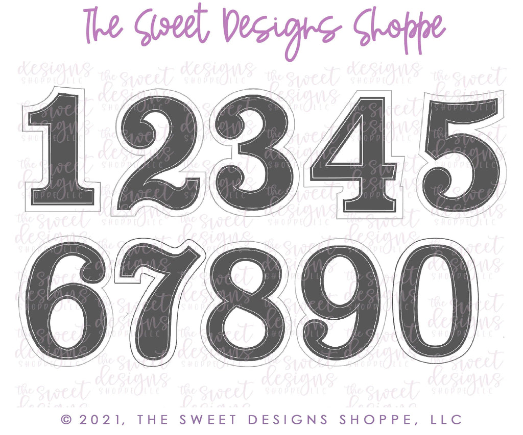 Cookie Cutters - Simple Numbers Set - Set of 9 - Cookie Cutters - Sweet Designs Shoppe - - ALL, Birthday, Cookie Cutter, Customize, Font, Fonts, lettering, number, numbers, numberset, Promocode, regular sets, school, set, text