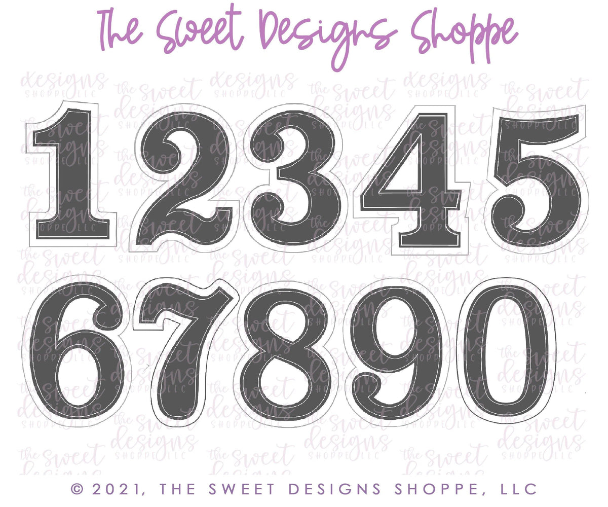 Cookie Cutters - Simple Numbers Set - Set of 9 - Cookie Cutters - The Sweet Designs Shoppe - TSDS - - ALL,Birthday,Cookie Cutter,Customize,Font,Fonts,lettering,number,numbers,numberset,Promocode,regular sets,school,set,STL,text