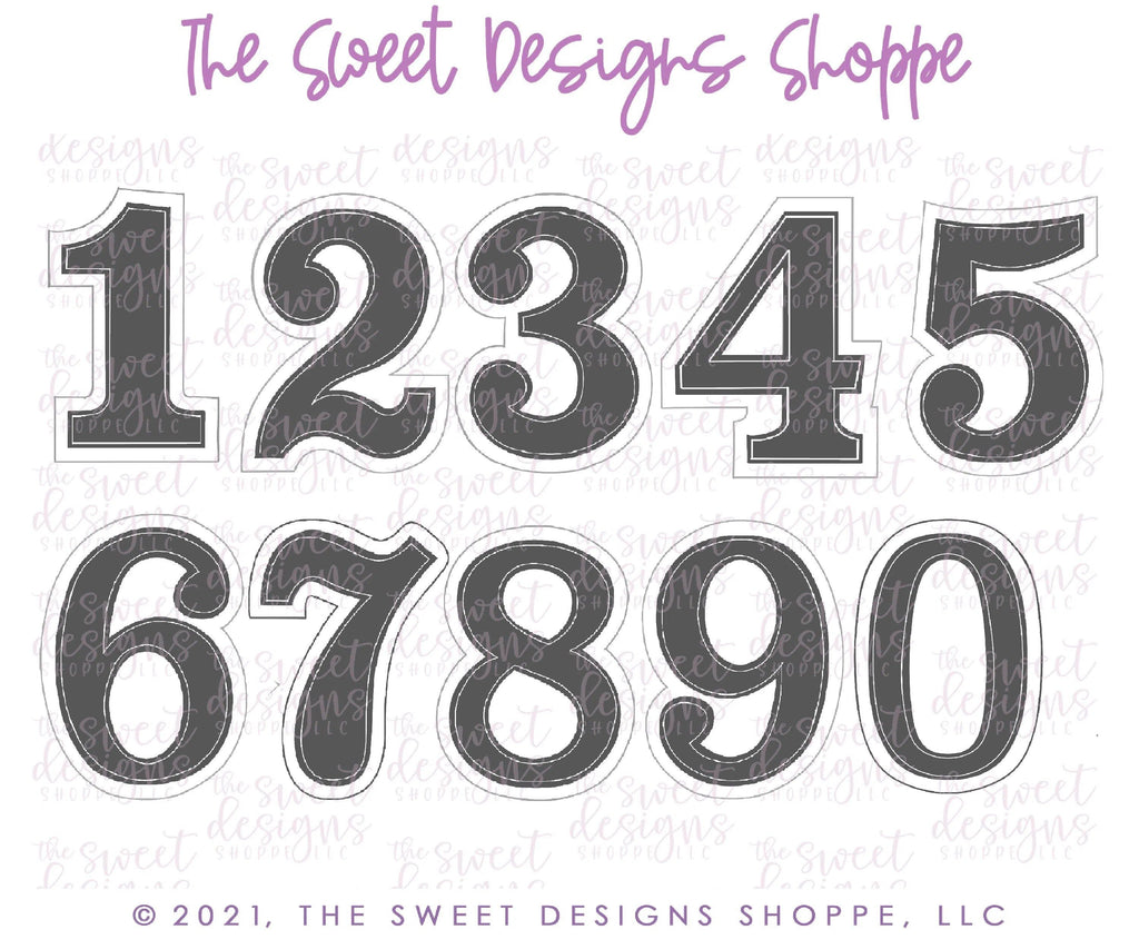 Cookie Cutters - Simple Numbers Set - Set of 9 - Cookie Cutters - The Sweet Designs Shoppe - TSDS - - ALL,Birthday,Cookie Cutter,Customize,Font,Fonts,lettering,number,numbers,numberset,Promocode,regular sets,school,set,STL,text