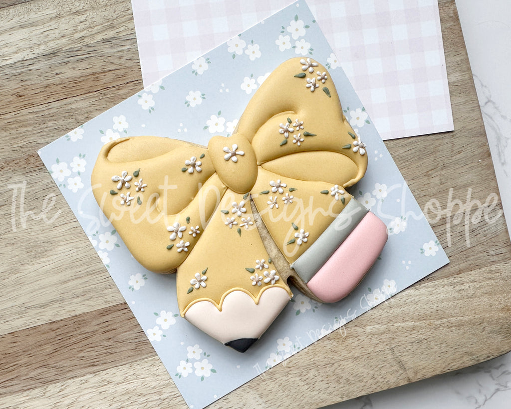 Cookie Cutters - Simple Pencil Bow - Cookie Cutter - The Sweet Designs Shoppe - TSDS - - ALL,back to school,Bow,bows,Cookie Cutter,Coquette,Promocode,School,School / Graduation,school supplies,STL,Teach,Teacher,Teacher apple,Teacher Appreciation