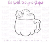 Cookie Cutters - Simple Pumpkin Coffee with Leaf - Cookie Cutter - The Sweet Designs Shoppe - TSDS - - ALL,Autumn,Cookie Cutter,Fall,Fall / Halloween,Fall / Thanksgiving,Food,Food & Beverages,Halloween,Promocode,Pumpkin,Pumpkin Spice,STL,thanksgiving
