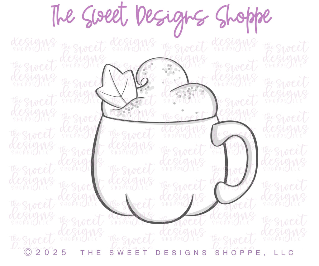 Cookie Cutters - Simple Pumpkin Coffee with Leaf - Cookie Cutter - The Sweet Designs Shoppe - TSDS - - ALL,Autumn,Cookie Cutter,Fall,Fall / Halloween,Fall / Thanksgiving,Food,Food & Beverages,Halloween,new,Promocode,Pumpkin,Pumpkin Spice,STL,thanksgiving