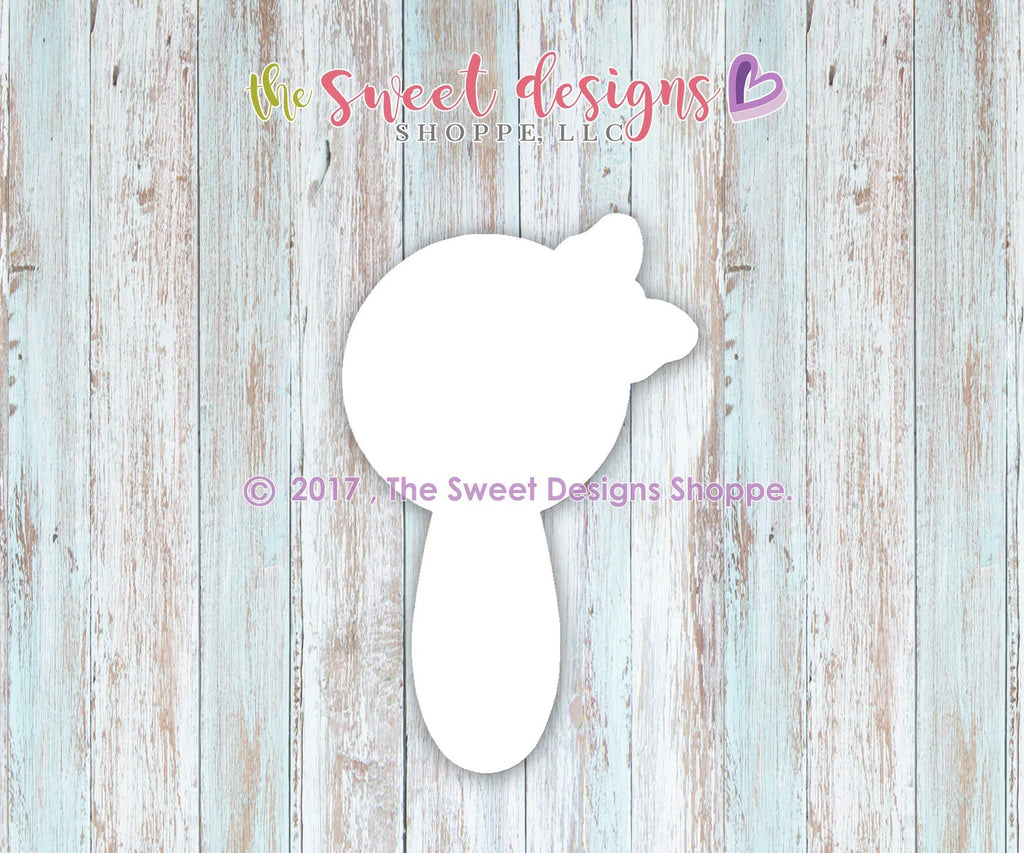 Cookie Cutters - Simple Rattle with Bow v2- Cookie Cutter - Sweet Designs Shoppe - - ALL, Baby, baby rattle, Baby Shower, Bow, Cookie Cutter, Promocode, Rattle
