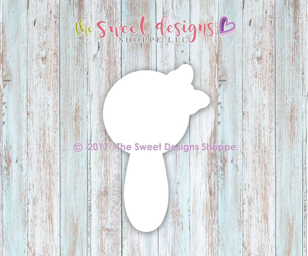 Cookie Cutters - Simple Rattle with Bow v2- Cookie Cutter - The Sweet Designs Shoppe - - ALL, Baby, baby rattle, Baby Shower, Bow, Cookie Cutter, Promocode, Rattle