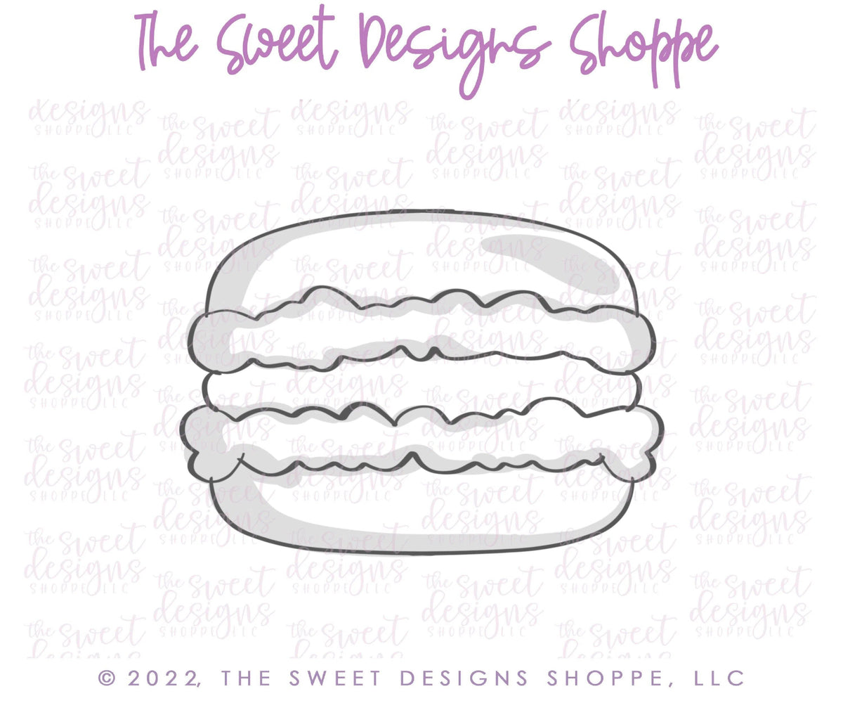 Cookie Cutters - Single Macaron - Cookie Cutter - The Sweet Designs Shoppe - TSDS - - ALL,Cookie Cutter,Donut,Food,Food and Beverage,Food beverages,macaron,Macaroon,macaroon001,Promocode,STL,Sweet,Sweets,valentines