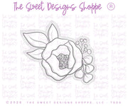 Cookie Cutters - Single Peoni Corsage - Cookie Cutter - The Sweet Designs Shoppe - TSDS - - ALL,celebration,Cookie Cutter,corsage,Flowers,Graduation,graduations,Leaves and Flowers,Promocode,single peony corsage,STL,Wedding