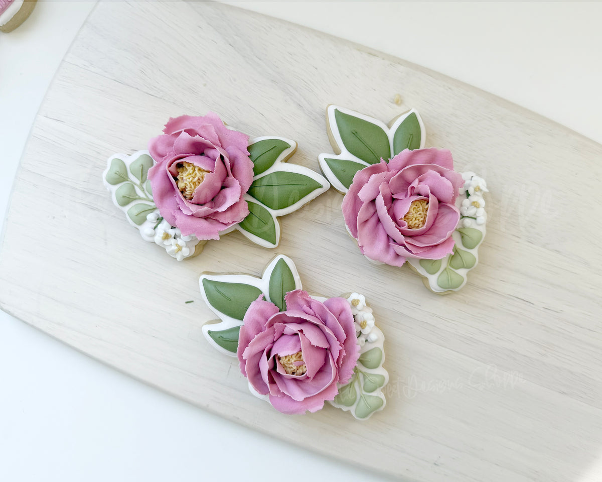 Cookie Cutters - Single Peoni Corsage - Cookie Cutter - The Sweet Designs Shoppe - TSDS - - ALL,celebration,Cookie Cutter,corsage,Flowers,Graduation,graduations,Leaves and Flowers,Promocode,single peony corsage,STL,Wedding