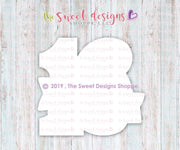 Cookie Cutters - Sixteen / Eighteen with Ribbon - Cookie Cutter - The Sweet Designs Shoppe - TSDS - - 16,18,Accesories,ALL,Birthday,Cookie Cutter,Fonts,kids,Lettering,letters and numbers,number,Promocode,sixteen,STL,sweet sixteen