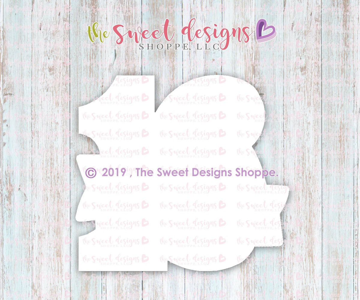 Cookie Cutters - Sixteen / Eighteen with Ribbon - Cookie Cutter - The Sweet Designs Shoppe - TSDS - - 16,18,Accesories,ALL,Birthday,Cookie Cutter,Fonts,kids,Lettering,letters and numbers,number,Promocode,sixteen,STL,sweet sixteen