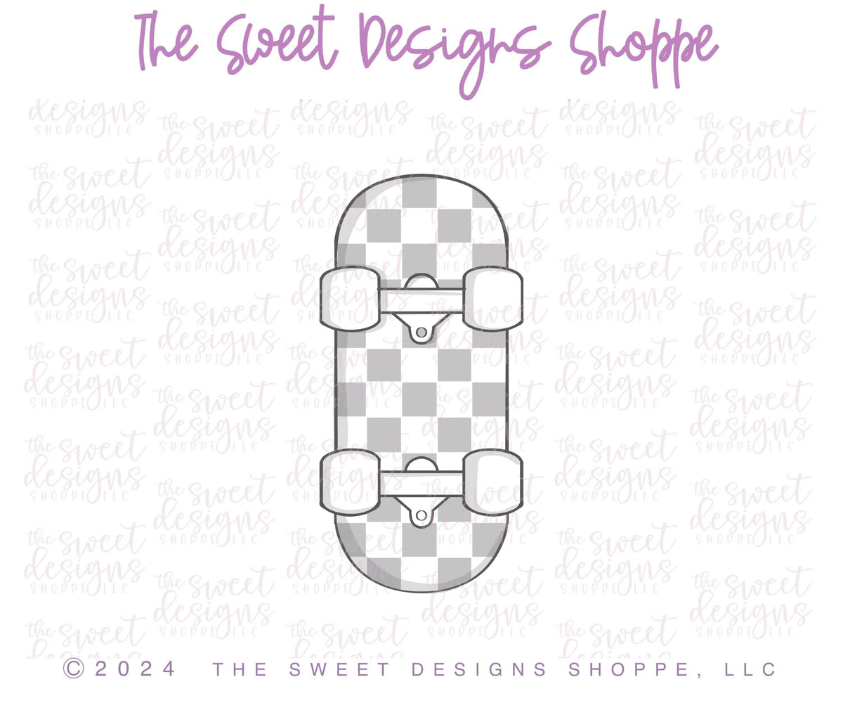 Cookie Cutters - Skateboard - Cookie Cutter - The Sweet Designs Shoppe - TSDS - - Accesories,ALL,Cookie Cutter,dad,Father,Fathers Day,grandfather,Hobbies,kids,Kids / Fantasy,Misc,Miscelaneous,Miscellaneous,Promocode,sport,sports,STL,Summer,transportation