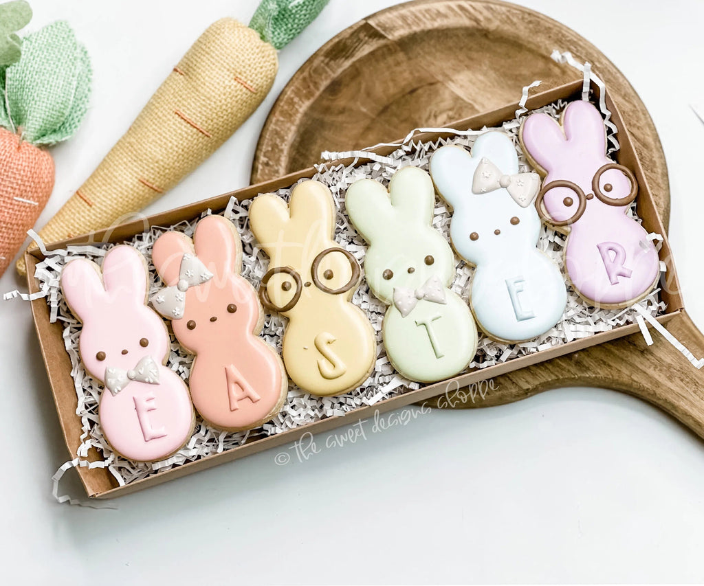 Cookie Cutters - Skinny Bunny, Girly Bunny, Bunny with Glasses Marshmallow Set - 3 Piece Set - Cookie Cutters - Sweet Designs Shoppe - - ALL, Animal, Animals, Animals and Insects, Cookie Cutter, Easter, Easter / Spring, Mini Set, Mini Sets, Promocode, regular sets, set, sets