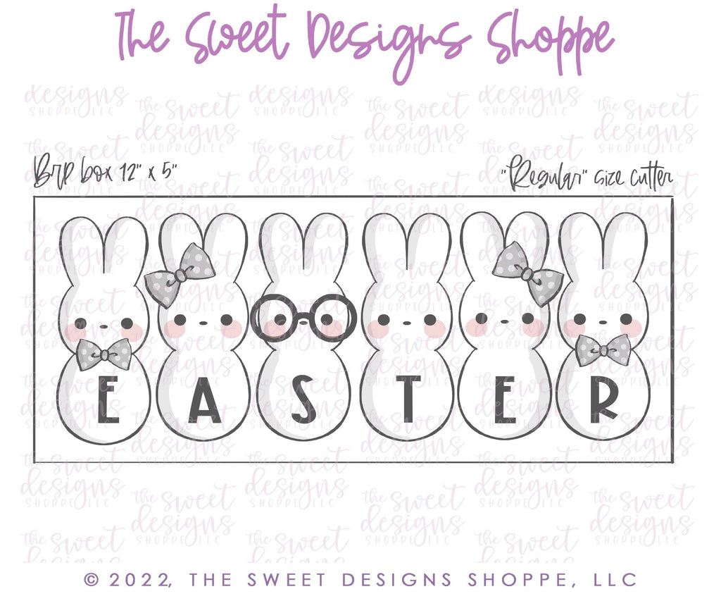 Cookie Cutters - Skinny Bunny, Girly Bunny, Bunny with Glasses Marshmallow Set - 3 Piece Set - Cookie Cutters - The Sweet Designs Shoppe - TSDS - - ALL,Animal,Animals,Animals and Insects,Cookie Cutter,Easter,Easter / Spring,Mini Set,Mini Sets,Promocode,regular sets,set,sets