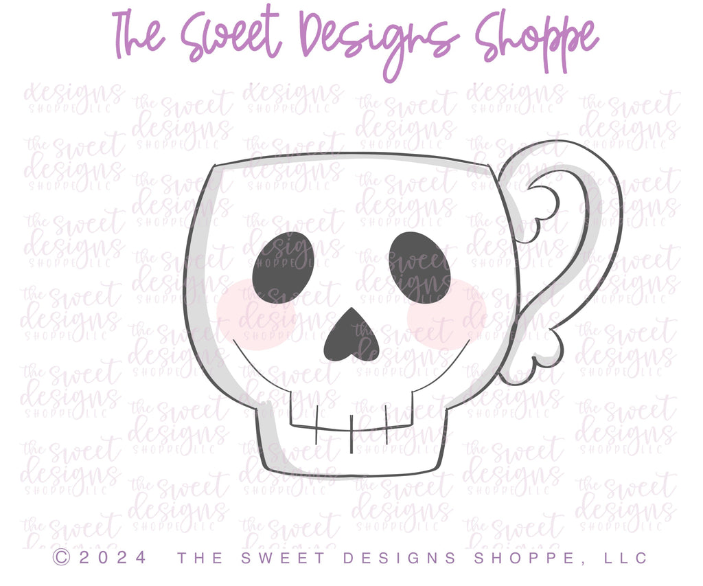 Cookie Cutters - Skull Mug - Cookie Cutter - The Sweet Designs Shoppe - - ALL, Cookie Cutter, Food, Food & Beverages, Food and Beverage, halloween, new, Promocode