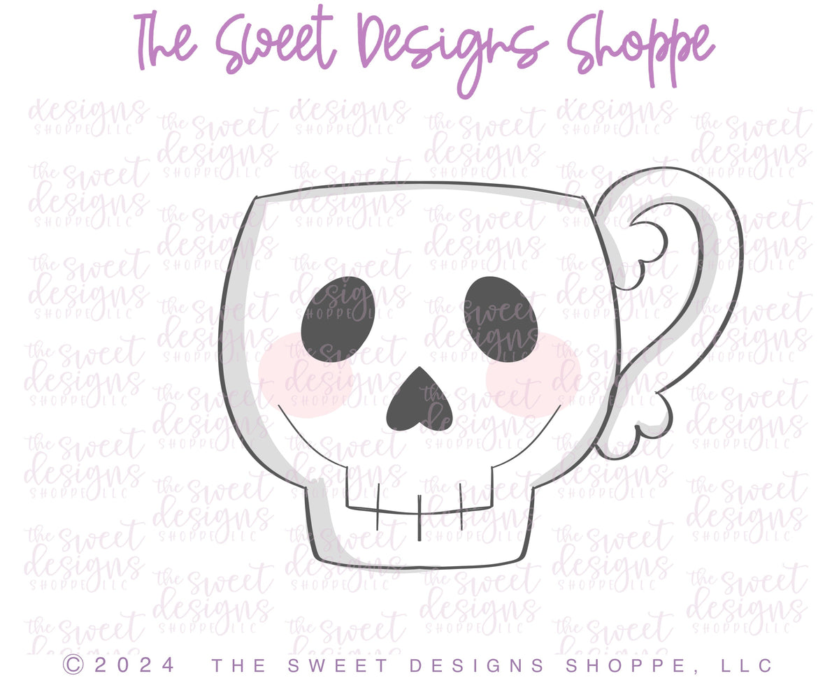 Cookie Cutters - Skull Mug - Cookie Cutter - The Sweet Designs Shoppe - TSDS - - ALL,Cookie Cutter,Food,Food & Beverages,Food and Beverage,halloween,Promocode,STL