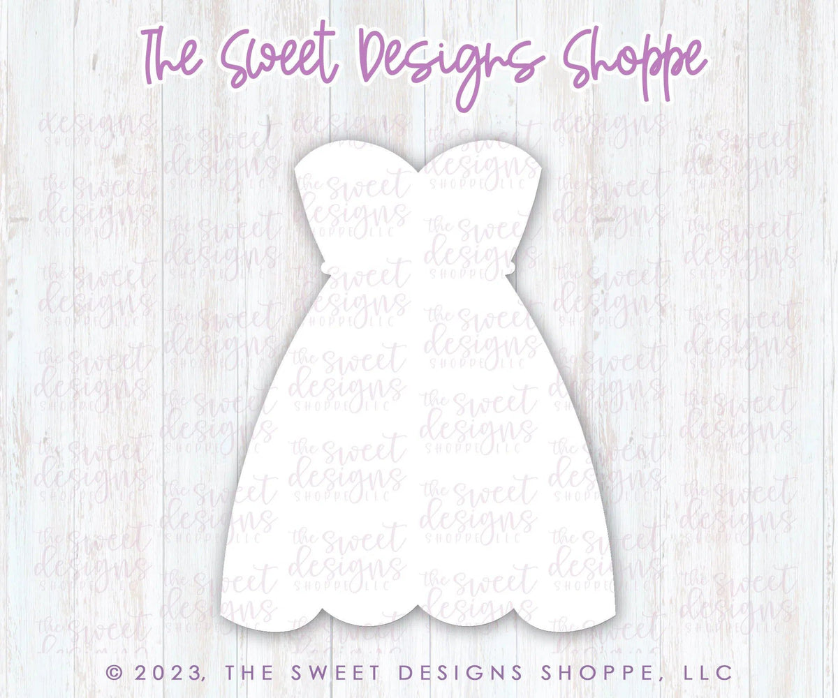 Cookie Cutters - Sleeveless Wedding Dress - Cookie Cutter - The Sweet Designs Shoppe - TSDS - - Accesories,ALL,Birthday,Clothing / Accessories,Cookie Cutter,Dress,Easter,Easter / Spring,Fashion,Girl,Promocode,STL,Wedding,Wedding Favors
