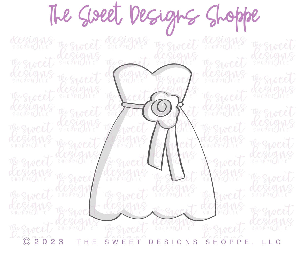 Cookie Cutters - Sleeveless Wedding Dress - Cookie Cutter - The Sweet Designs Shoppe - TSDS - - Accesories,ALL,Birthday,Clothing / Accessories,Cookie Cutter,Dress,Easter,Easter / Spring,Fashion,Girl,Promocode,STL,Wedding,Wedding Favors