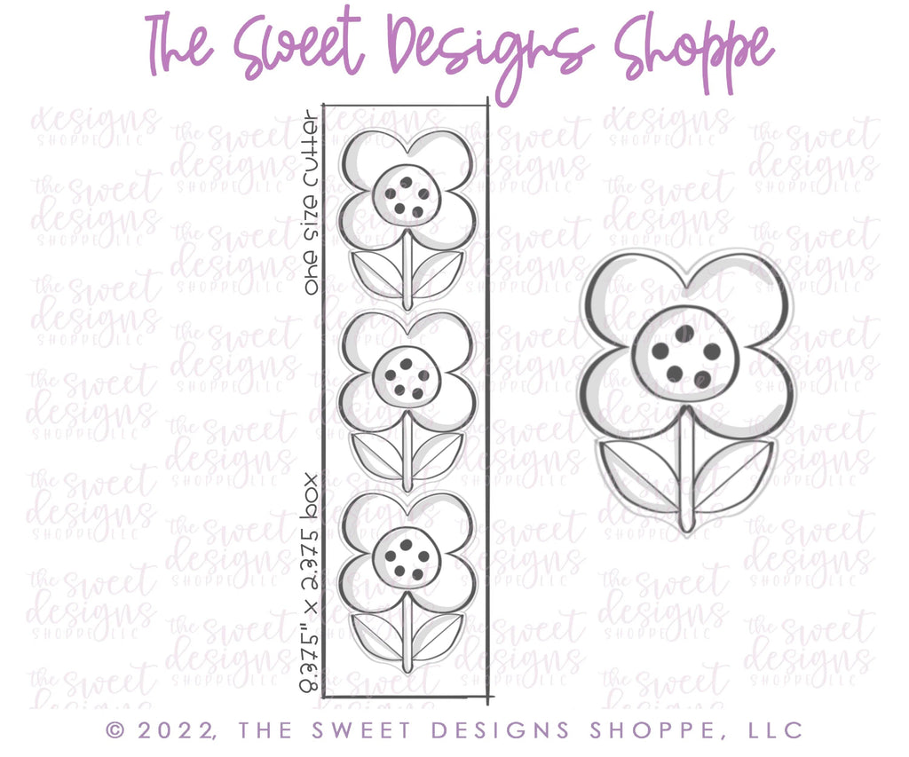 Cookie Cutters - Small Stacked Flower - Cookie Cutter - Sweet Designs Shoppe - One Size (2-1/2" Tall x 2" Wide) - ALL, back to school, Cookie Cutter, MOM, Mothers Day, Nurse Appreciation, Plaque, Plaques, PLAQUES HANDLETTERING, Promocode, School, School / Graduation, school supplies, Teacher, Teacher Appreciation, valentine, Valentine's