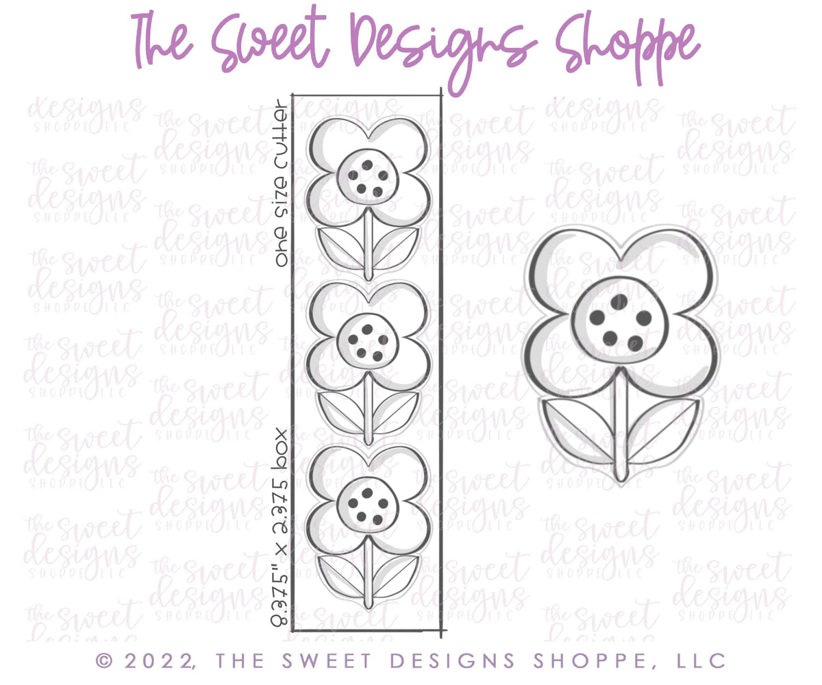 Cookie Cutters - Small Stacked Flower - Cookie Cutter - The Sweet Designs Shoppe - TSDS - - ALL,back to school,Cookie Cutter,MOM,Mothers Day,Nurse Appreciation,Plaque,Plaques,PLAQUES HANDLETTERING,Promocode,School,School / Graduation,school supplies,STL,Teacher,Teacher Appreciation,valentine,Valentine's