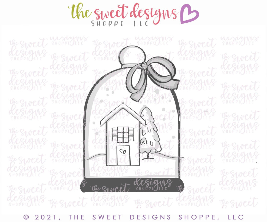 Cookie Cutters - Snow Globe with Side Bow - Cookie Cutter - The Sweet Designs Shoppe - - ALL, Christmas, Christmas / Winter, Christmas Cookies, Cookie Cutter, home, Promocode