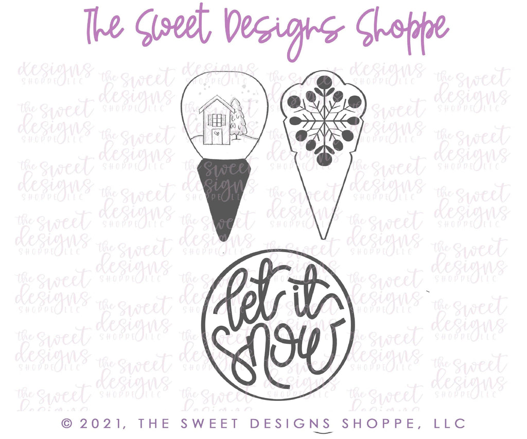 Cookie Cutters - Snowflake Platter Set ( 2 Slices and Plaque) - Set of 3 - Cookie Cutters - The Sweet Designs Shoppe - TSDS - - ALL,Christmas,Christmas / Winter,Christmas Cookies,Cookie Cutter,handlettering,Mini Set,Mini Sets,Plaque,Plaques,PLAQUES HANDLETTERING,platter,Promocode,regular sets,Set,sets,Sweet,Sweets,Tiny Set,Tiny sets