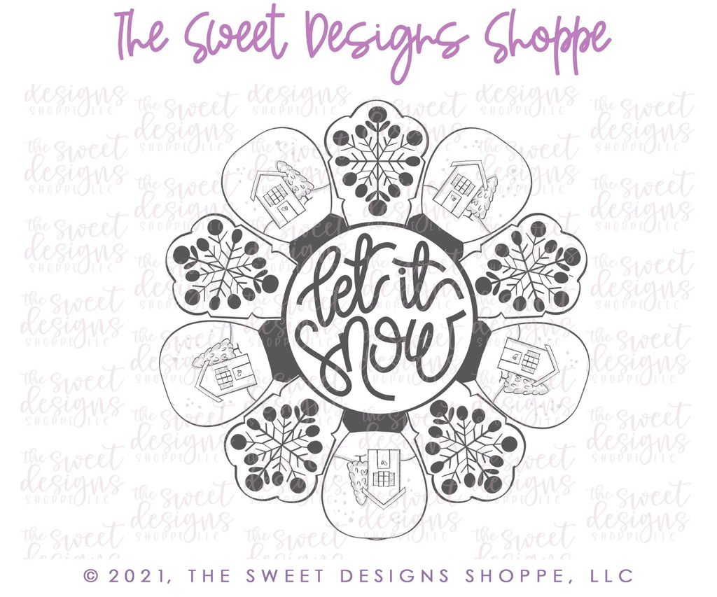 Cookie Cutters - Snowflake Platter Set ( 2 Slices and Plaque) - Set of 3 - Cookie Cutters - The Sweet Designs Shoppe - TSDS - - ALL,Christmas,Christmas / Winter,Christmas Cookies,Cookie Cutter,handlettering,Mini Set,Mini Sets,Plaque,Plaques,PLAQUES HANDLETTERING,platter,Promocode,regular sets,Set,sets,Sweet,Sweets,Tiny Set,Tiny sets