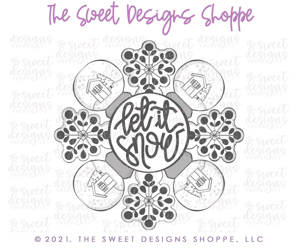 Cookie Cutters - Snowflake Platter Set Alternative ( 2 Slices and Plaque) - Set of 3 - Cookie Cutters - The Sweet Designs Shoppe - TSDS - - ALL,Christmas,Christmas / Winter,Christmas Cookies,Cookie Cutter,handlettering,Mini Set,Mini Sets,Plaque,Plaques,PLAQUES HANDLETTERING,platter,Promocode,regular sets,Set,sets,Sweet,Sweets,Tiny Set,Tiny sets