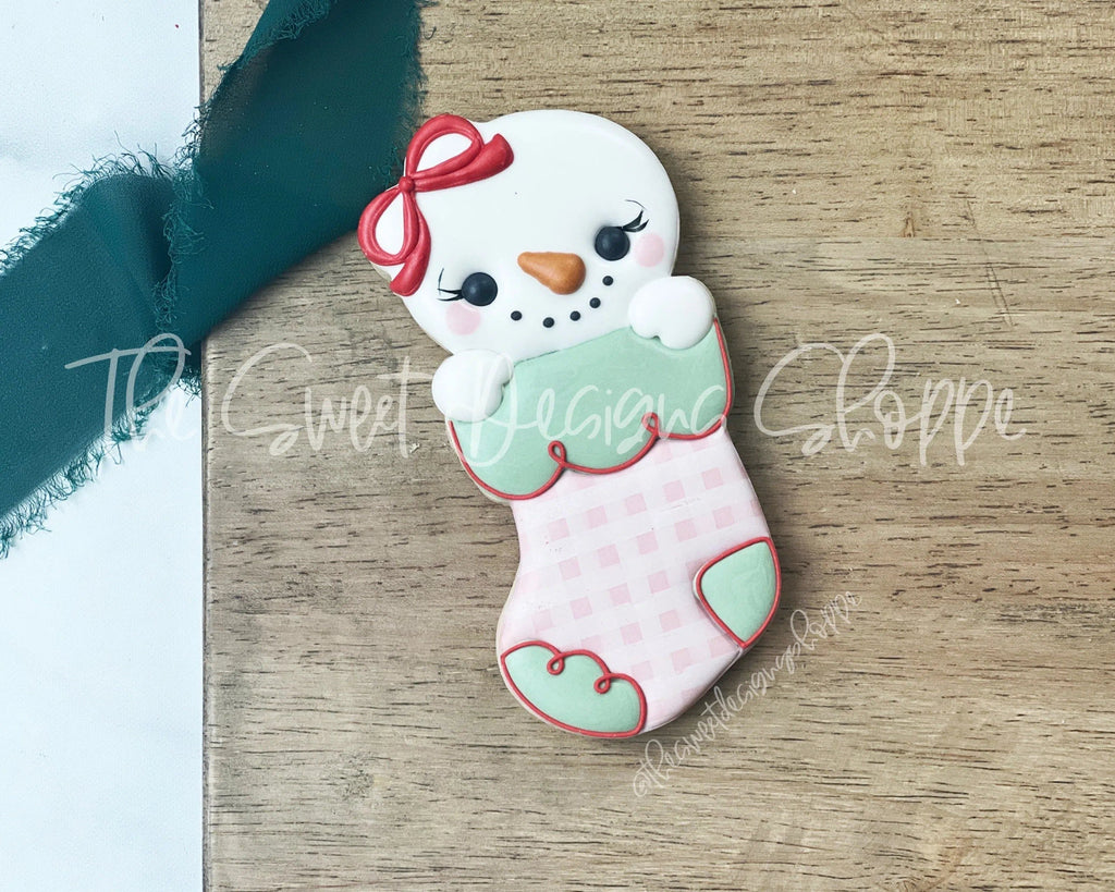 Cookie Cutters - Snowgirl and/or Gingergirl Stocking - Cookie Cutter - The Sweet Designs Shoppe - - ALL, Christmas, Christmas / Winter, Christmas Cookies, Cookie Cutter, ginger bread, Gingerbread, home, Promocode