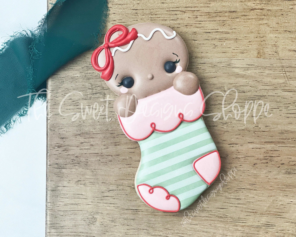 Cookie Cutters - Snowgirl and/or Gingergirl Stocking - Cookie Cutter - The Sweet Designs Shoppe - TSDS - - ALL,Christmas,Christmas / Winter,Christmas Cookies,Cookie Cutter,ginger bread,Gingerbread,home,Promocode,STL