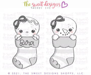Cookie Cutters - Snowgirl and/or Gingergirl Stocking - Cookie Cutter - The Sweet Designs Shoppe - TSDS - - ALL,Christmas,Christmas / Winter,Christmas Cookies,Cookie Cutter,ginger bread,Gingerbread,home,Promocode,STL