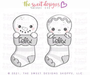 Cookie Cutters - Snowman and/or Gingerboy Stocking - Cookie Cutter - The Sweet Designs Shoppe - TSDS - - ALL,Christmas,Christmas / Winter,Christmas Cookies,Cookie Cutter,Frosty,Ginger bread,gingerbread,home,Promocode,STL