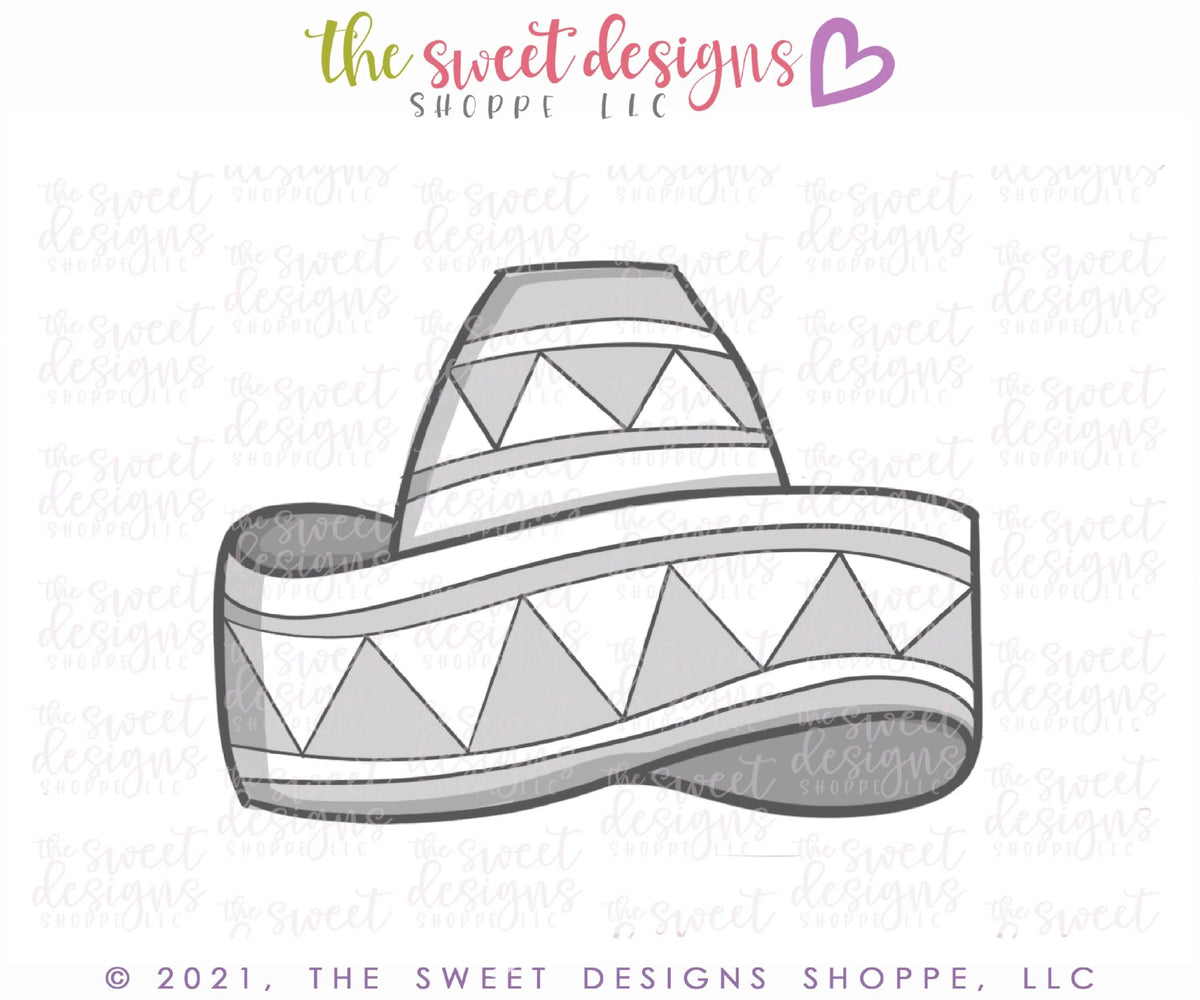 Cookie Cutters - Sombrero - Cookie Cutter - The Sweet Designs Shoppe - TSDS - - Accesories,ALL,Birthday,Birthday Hat,celebration,Cinco de Mayo,Clothing / Accessories,Cookie Cutter,fiesta,Hat,Mexico,Promocode,STL