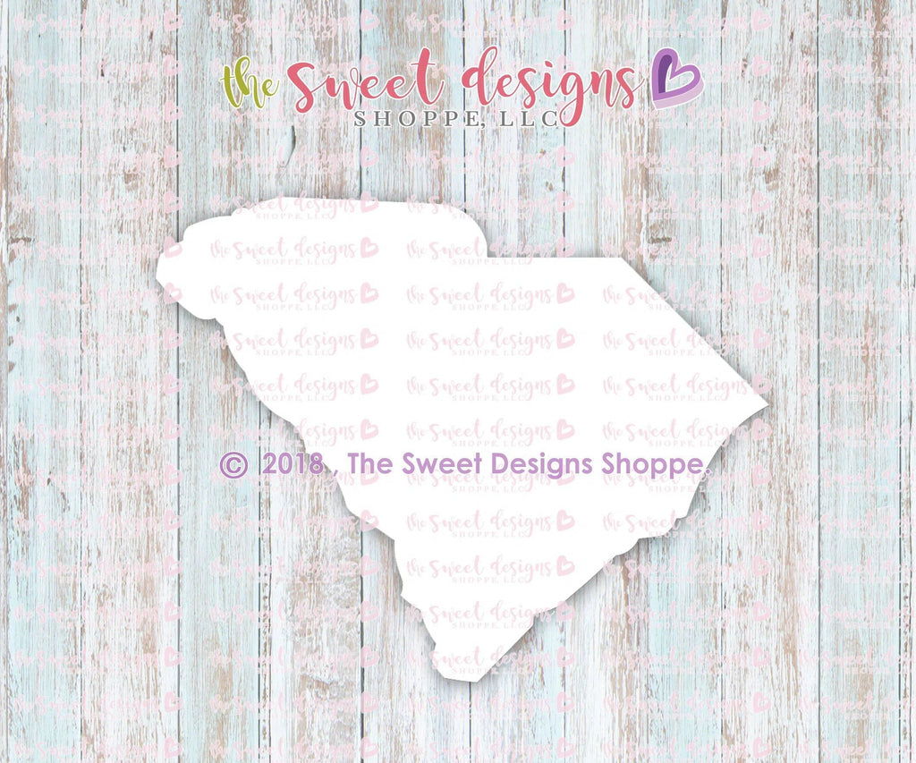 Cookie Cutters - South Carolina - Cookie Cutter - The Sweet Designs Shoppe - - 4th, 4th July, 4th of July, ALL, America, Cookie Cutter, fourth of July, Independence, map, patriotic, Promocode, South Carolina, Travel, USA