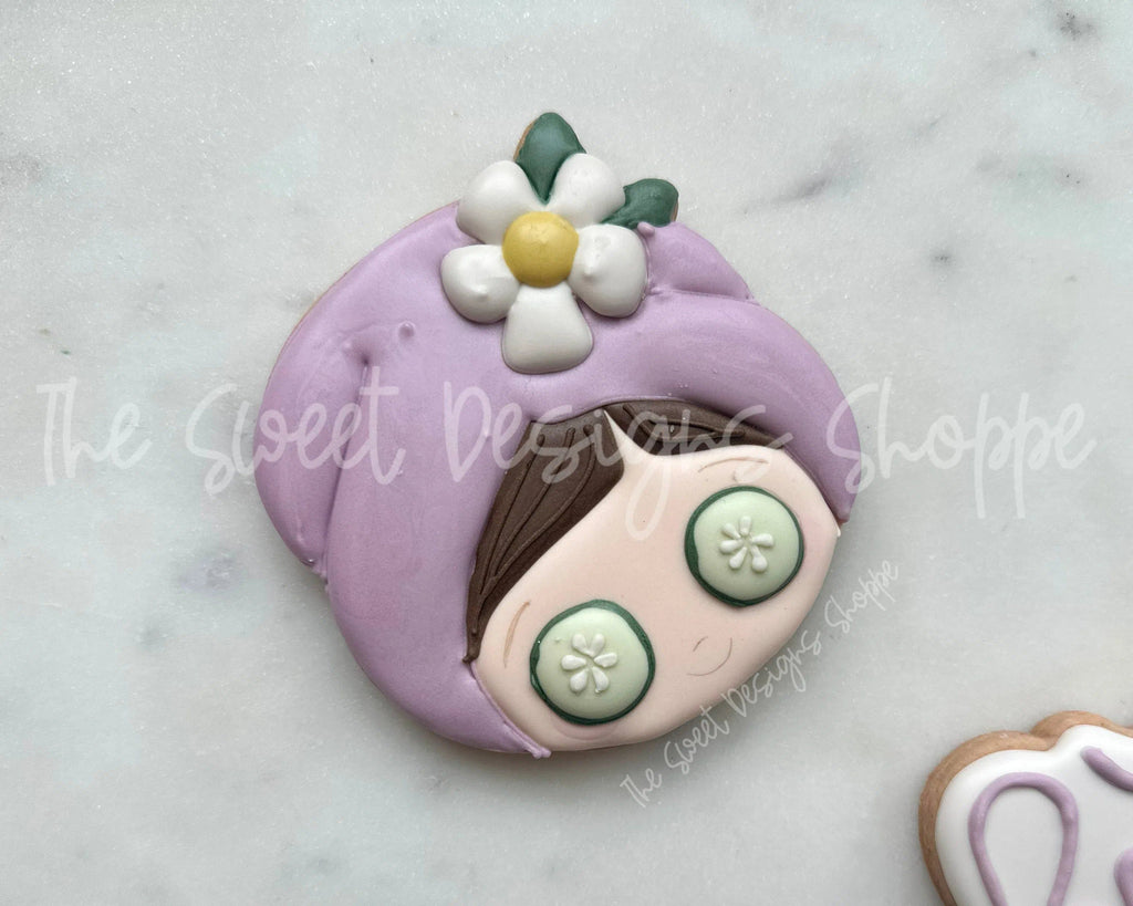 Cookie Cutters - Spa Girl with Flower - Cookie Cutter - The Sweet Designs Shoppe - TSDS - - Accesories,ALL,Beauty,Cookie Cutter,Face,face spa,floral,Girl,head,MOM,mother,Mothers Day,Promocode,SPA