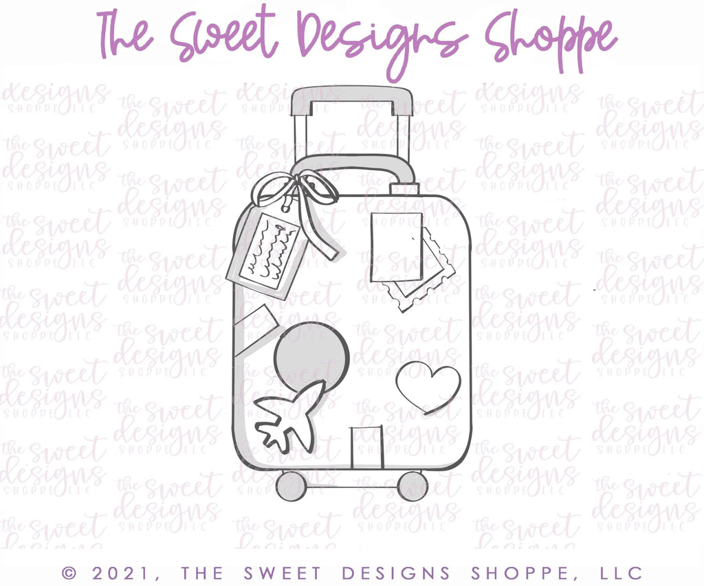 Cookie Cutters - Spinner Luggage - Cookie Cutter - The Sweet Designs Shoppe - TSDS - - ALL,baby toys,Cookie Cutter,kids,Kids / Fantasy,Promocode,STL,toys,transportation,travel