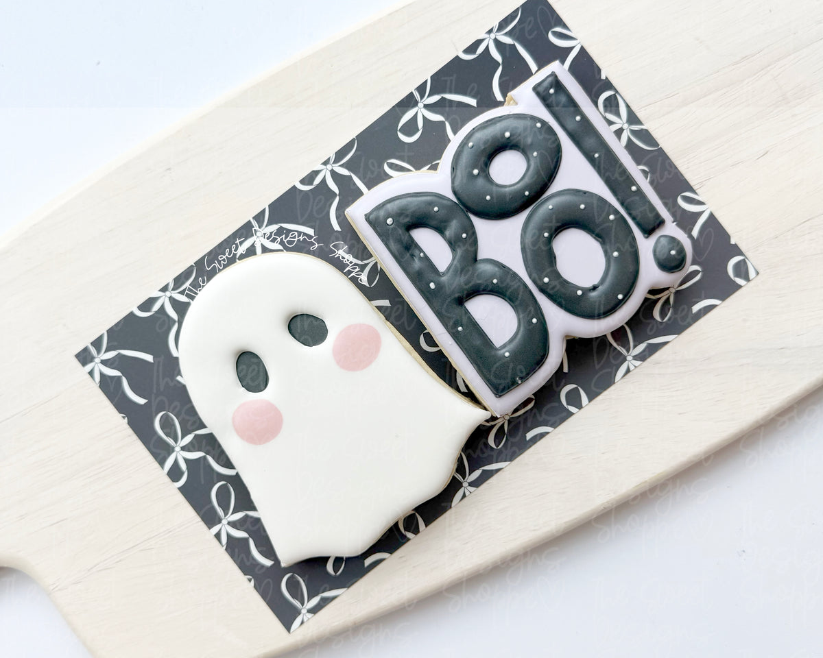 Cookie Cutters - Spooky Ghost & BoO! Plaque Set - Set of 2 - Cookie Cutters - The Sweet Designs Shoppe - TSDS - - ALL,Cookie Cutter,halloween,Halloween set,Halloween Sets,Plaque,Plaques,PLAQUES HANDLETTERING,Promocode,regular sets,set,STL