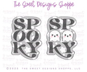 Cookie Cutters - SPOOKY Plaque - Cookie Cutter - The Sweet Designs Shoppe - TSDS - - ALL,Cookie Cutter,Fall / Halloween,halloween,handlettering,Plaque,Plaques,PLAQUES HANDLETTERING,Promocode,STL