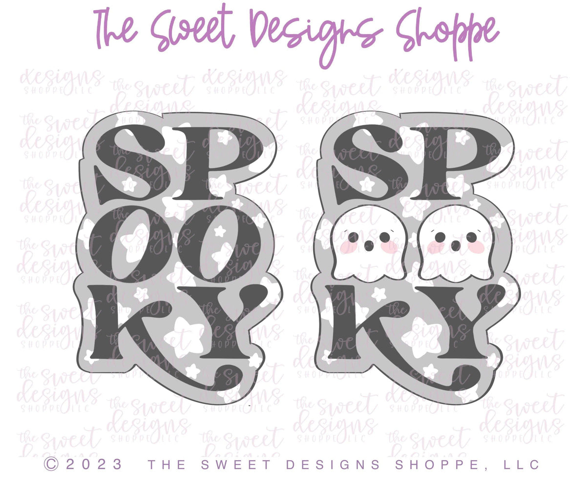 Cookie Cutters - SPOOKY Plaque - Cookie Cutter - The Sweet Designs Shoppe - TSDS - - ALL,Cookie Cutter,Fall / Halloween,halloween,handlettering,Plaque,Plaques,PLAQUES HANDLETTERING,Promocode,STL