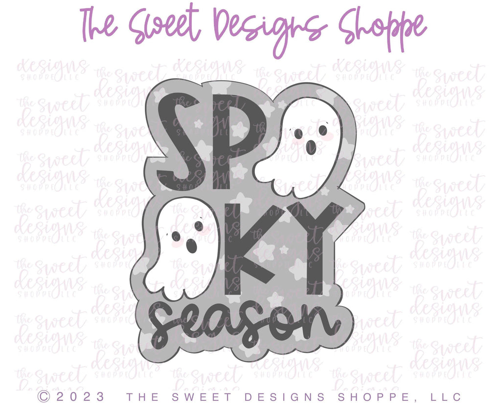 Cookie Cutters - SPOOKY Season Plaque - Cookie Cutter - The Sweet Designs Shoppe - - ALL, Cookie Cutter, Fall / Halloween, halloween, handlettering, Plaque, Plaques, PLAQUES HANDLETTERING, Promocode