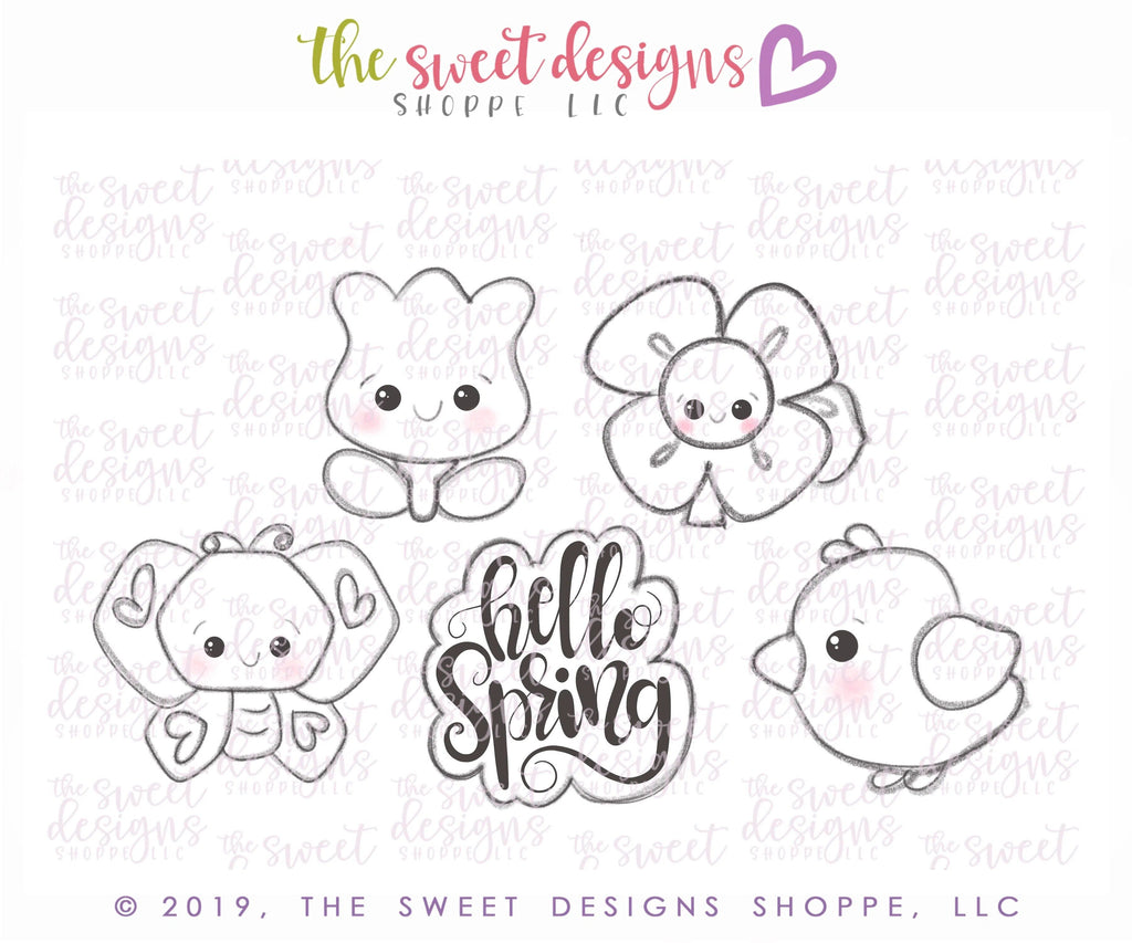 Cookie Cutters - Spring Set 2019 - Cookie Cutters - The Sweet Designs Shoppe - TSDS - - ALL,Cookie Cutter,Easter,Easter / Spring,Love,Mini Sets,NURSE APPRECIATION,Promocode,set,TEACHER APPRECIATION