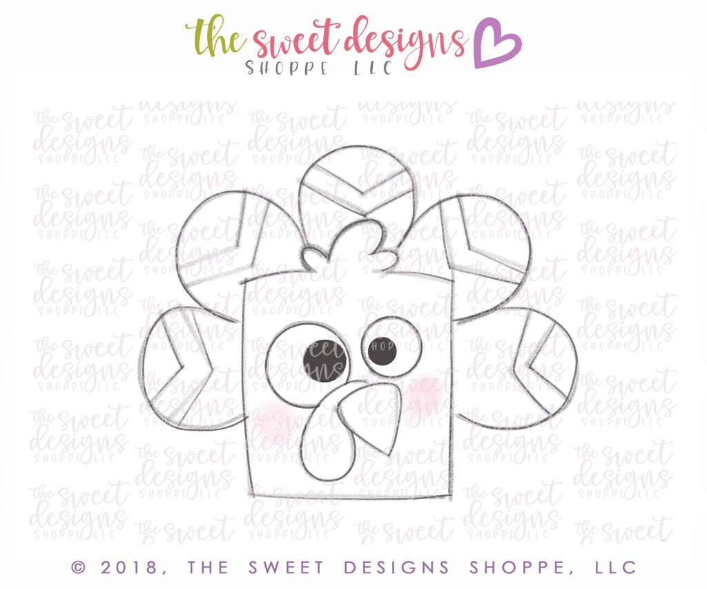 Cookie Cutters - Square Turkey - Cookie Cutter - The Sweet Designs Shoppe - TSDS - - ALL,Animal,Animals,Autumn,Cookie Cutter,Fall,Fall / Halloween,Fall / Thanksgiving,Farm,Food,Food & Beverages,Halloween,Promocode,thanksgiving