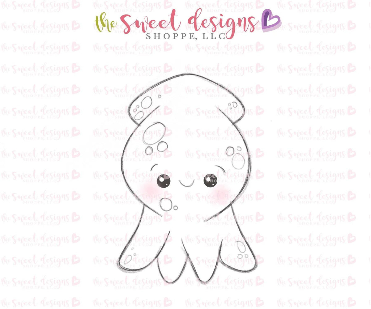 Cookie Cutters - Squid - Cookie Cutter - The Sweet Designs Shoppe - TSDS - - ALL,Animal,Animals,beach,Cookie Cutter,Fantasy,Promocode,sand,STL,summer,under the sea