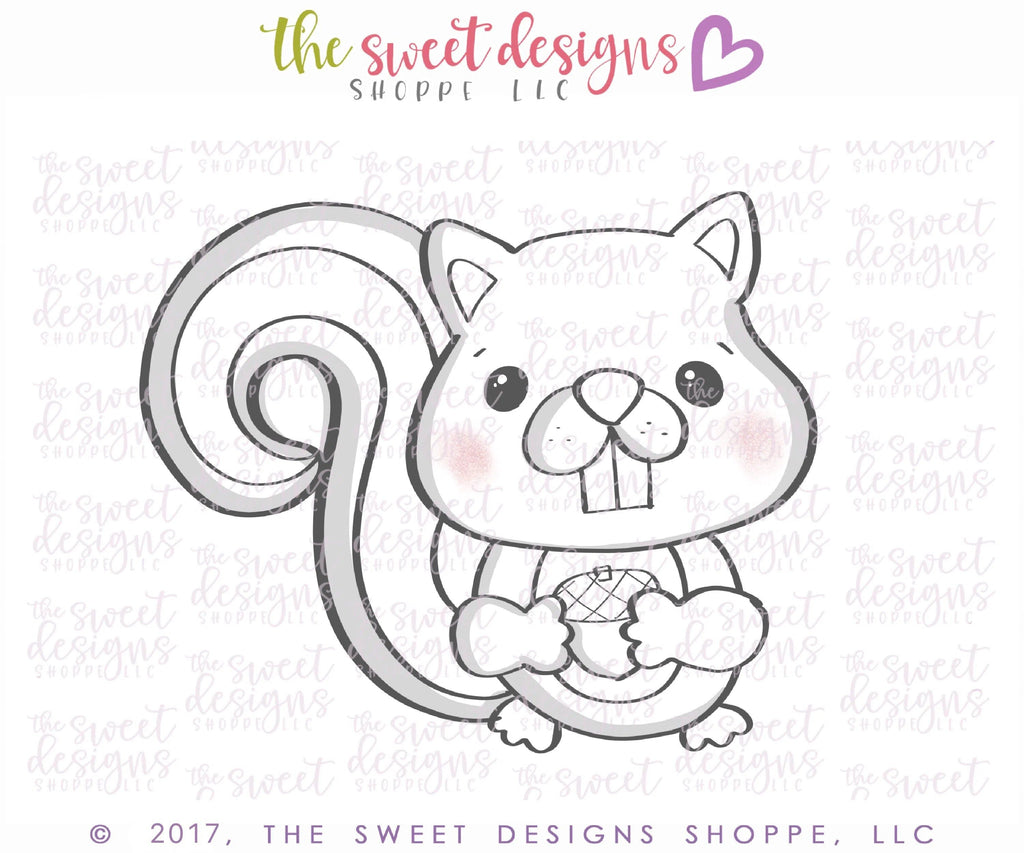 Cookie Cutters - Squirrel v2- Cookie Cutter - The Sweet Designs Shoppe - - ALL, Animal, Animals, Animals and Insects, Cookie Cutter, Promocode, Woodland