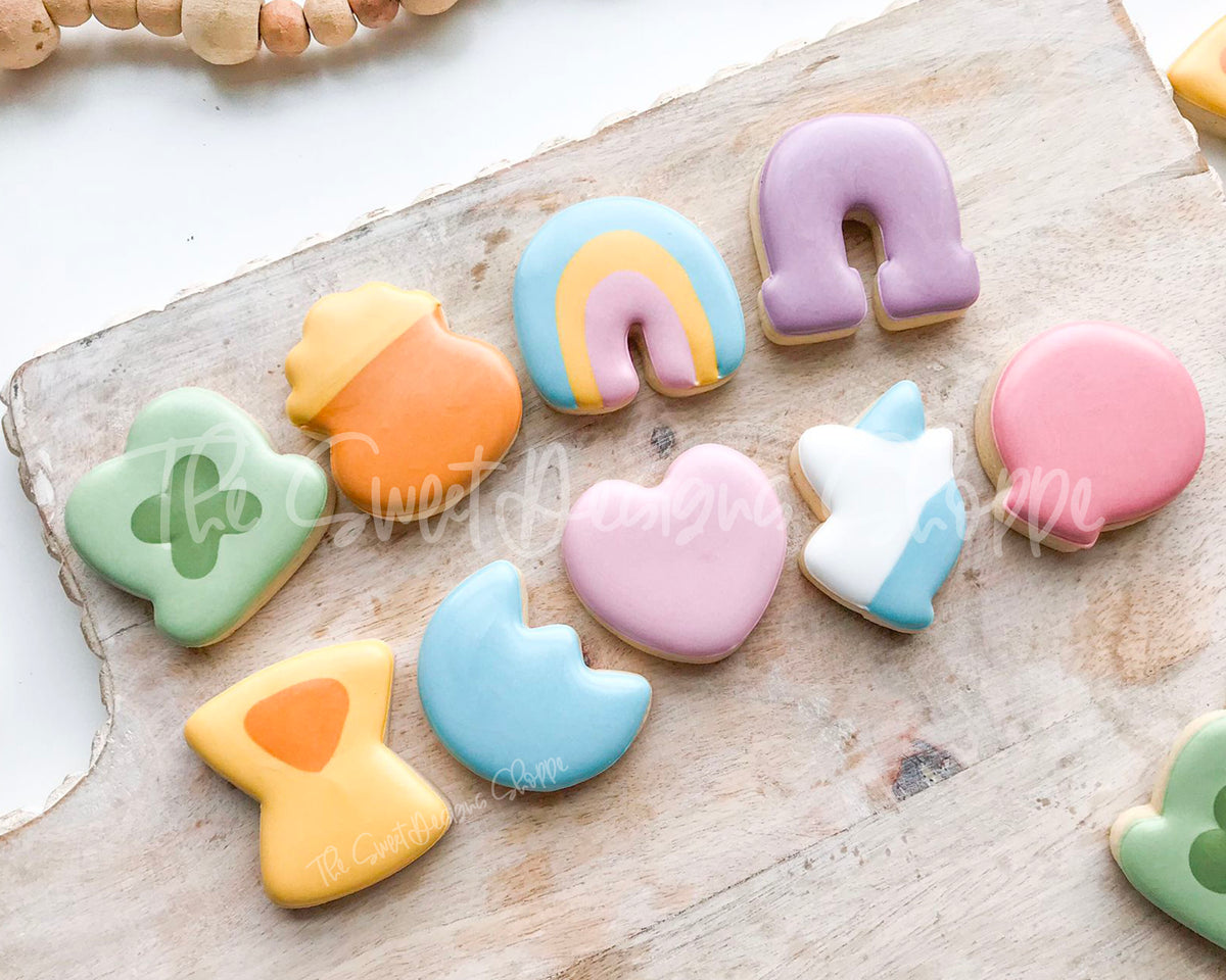 Cookie Cutters - St Patrick's Charms Set - Set of 10 - Cookie Cutters - The Sweet Designs Shoppe - TSDS - - ALL,Cookie Cutter,Holiday,Love,Mini Sets,patrick,patrick's,Promocode,set,ST PATRICK,St Patrick’s Day,St. Pat,St. Patricks,STL