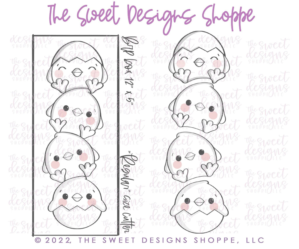 Cookie Cutters - Stacked Chicks Set - 3 Piece Set - Cookie Cutters - The Sweet Designs Shoppe - TSDS - - ALL,Animal,Animals,Animals and Insects,Cookie Cutter,Easter,Easter / Spring,Mini Set,Mini Sets,Promocode,regular sets,set,sets,STL