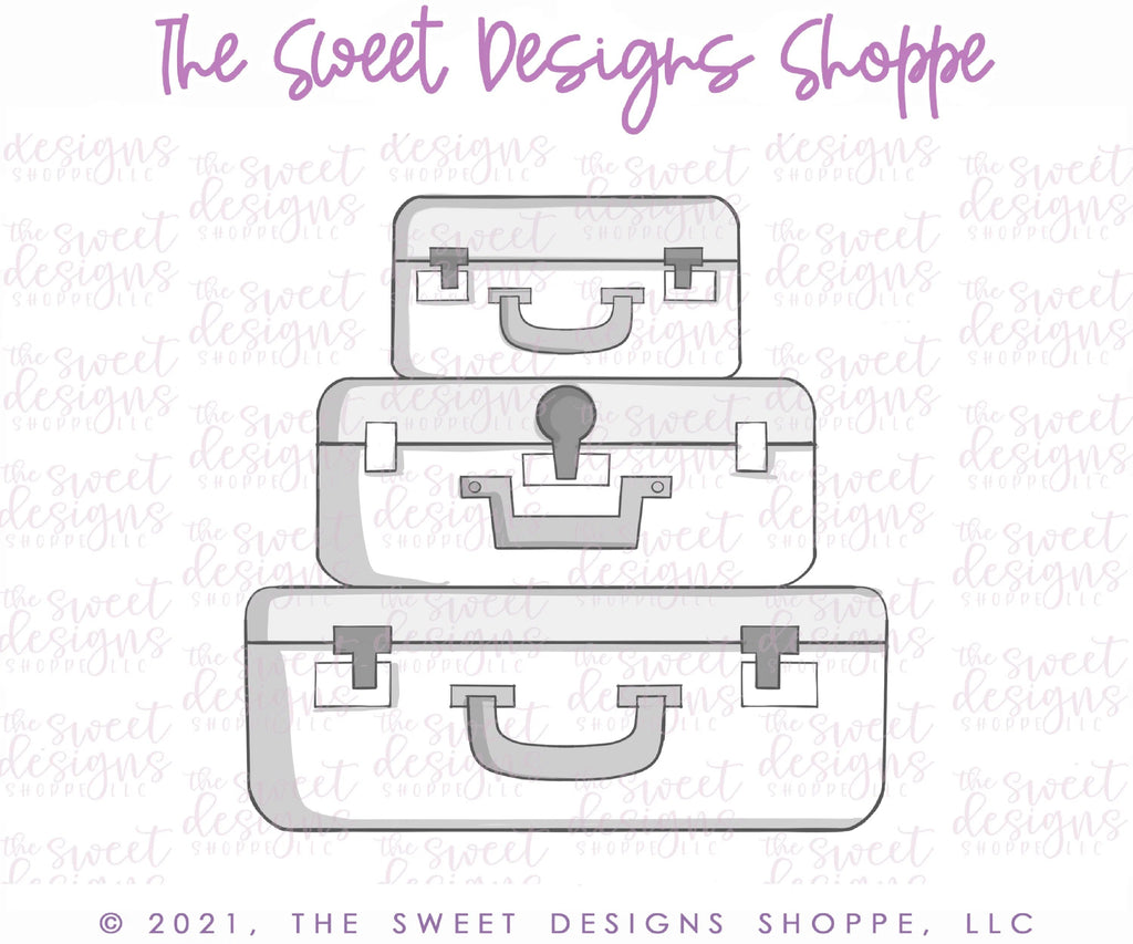 Cookie Cutters - Stacked Luggage - Cookie Cutter - Sweet Designs Shoppe - - ALL, baby toys, Cookie Cutter, kids, Kids / Fantasy, Promocode, toys, transportation, travel