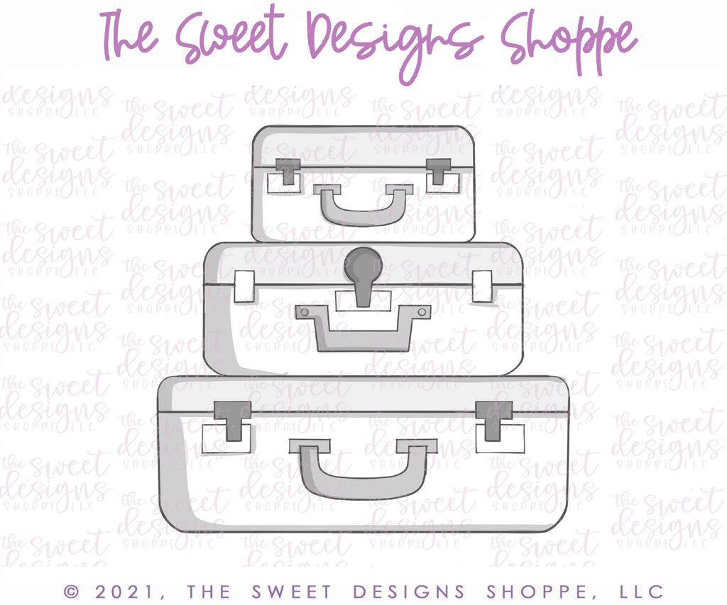 Cookie Cutters - Stacked Luggage - Cookie Cutter - The Sweet Designs Shoppe - TSDS - - ALL,baby toys,Cookie Cutter,kids,Kids / Fantasy,Promocode,STL,toys,transportation,travel