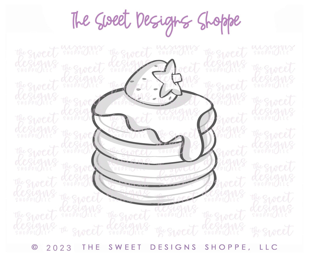 Cookie Cutters - Stacked Strawberry Pancakes - Cookie Cutter - Sweet Designs Shoppe - - ALL, Cookie Cutter, Cute couple, Cute Couples, Food, Food & Beverages, Food and Beverage, Pancakes, Promocode, Sweets, Syrup, Valentines