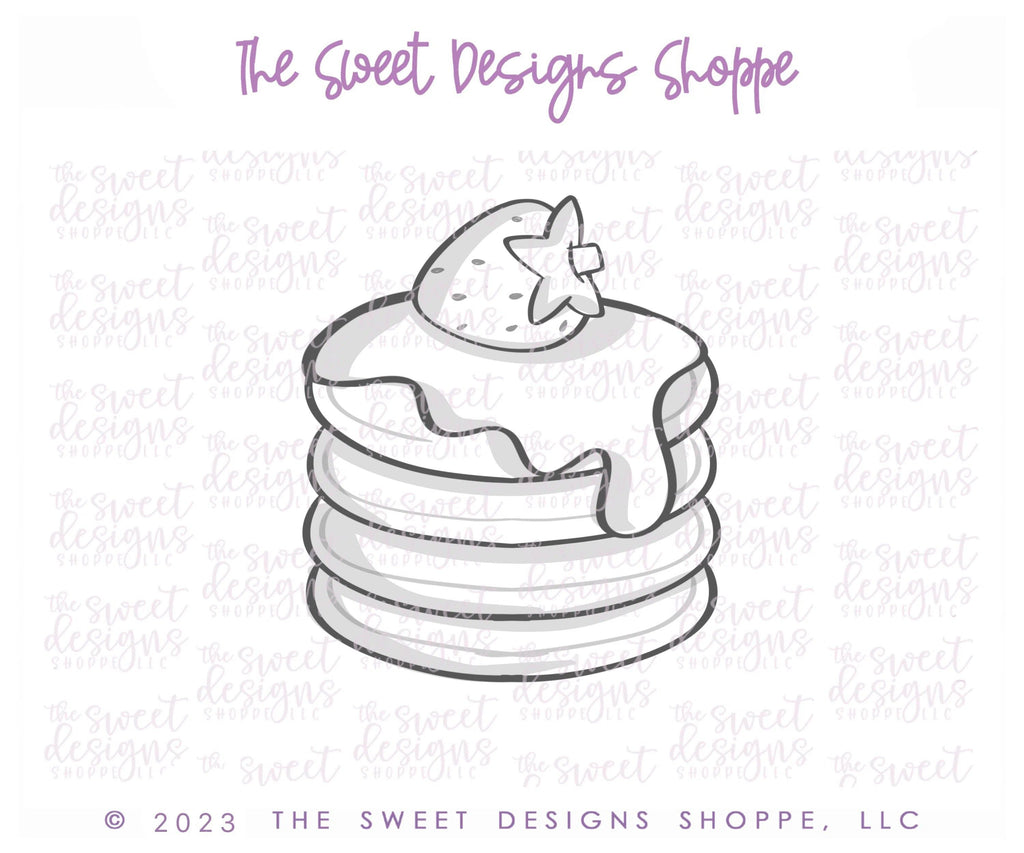 Cookie Cutters - Stacked Strawberry Pancakes - Cookie Cutter - The Sweet Designs Shoppe - - ALL, Cookie Cutter, Cute couple, Cute Couples, Food, Food & Beverages, Food and Beverage, Pancakes, Promocode, Sweets, Syrup, Valentines