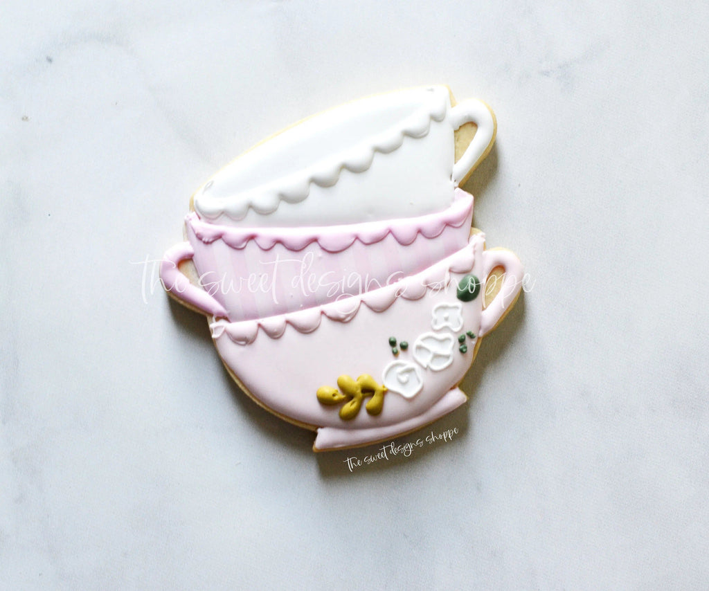 Cookie Cutters - Stacked Teacups - Cookie Cutter - The Sweet Designs Shoppe - - 2019, ALL, beverage, Cookie Cutter, Food, Food & Beverages, Food and Beverage, MOM, mother, mothers DAY, Promocode, tea