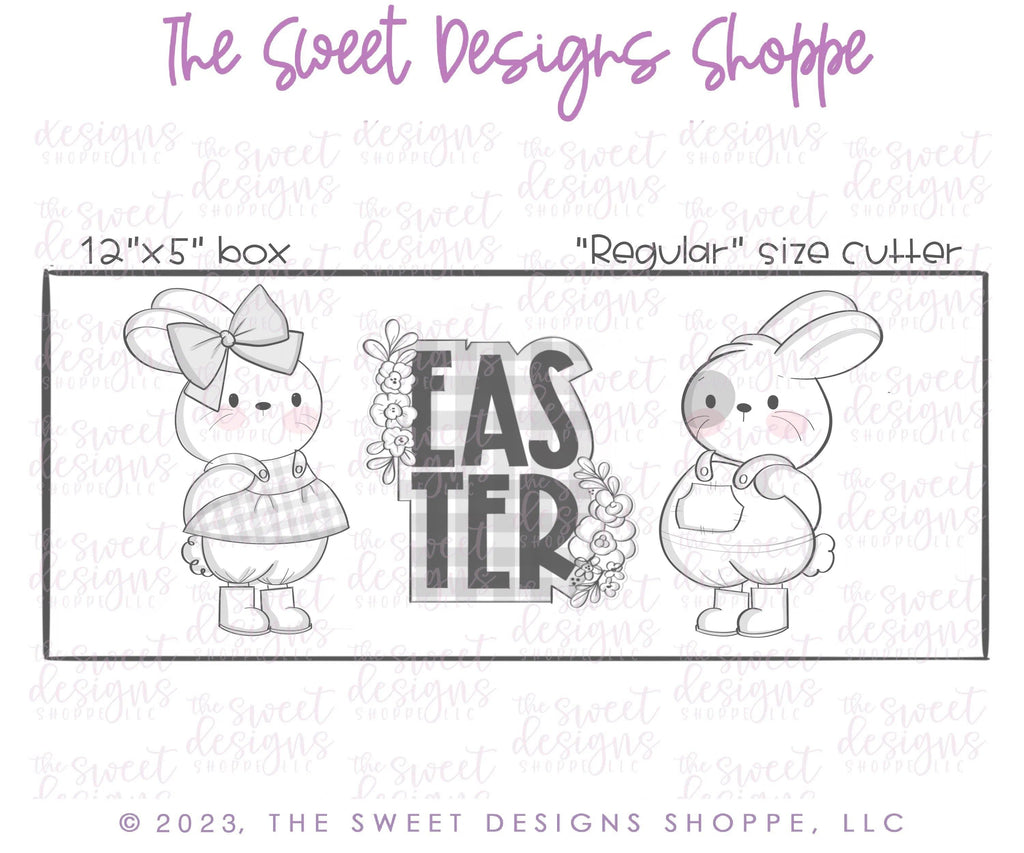 Cookie Cutters - Standing Bunnies Set - Set of 3 - Cookie Cutters - The Sweet Designs Shoppe - TSDS - - ALL,Animal,Animals,Animals and Insects,Bunny,Cookie Cutter,Easter,Easter / Spring,Mini Set,Mini Sets,Promocode,regular sets,set,sets